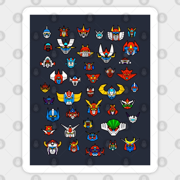 177 Robots Color Sticker by Yexart